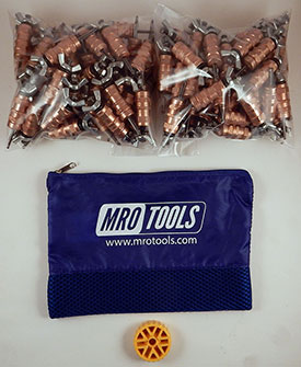 MRO Tools KWN1S100-1/8 Standard Wing-Nut Cleco Fasteners 100 Piece Kit w/ HBHT Tool & Carry Bag