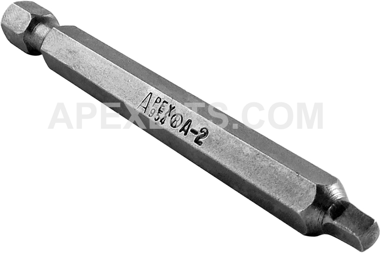 Made in USA QUANTITY: 100 pcs Shank: 1/4 2 X 1 15/16 X 1/4 Square Recess Power Bit / Point Size: #2 Length 1 15/16 