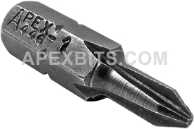 446-1I Apex 1/4'' Phillips #1 Hex Insert Bits, Limited Clearance