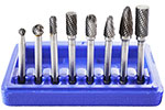 2181 Astro Pneumatic Double Cut Carbide Rotary Burr 8PC Set 1/4'' Shank in Blow Molded Case