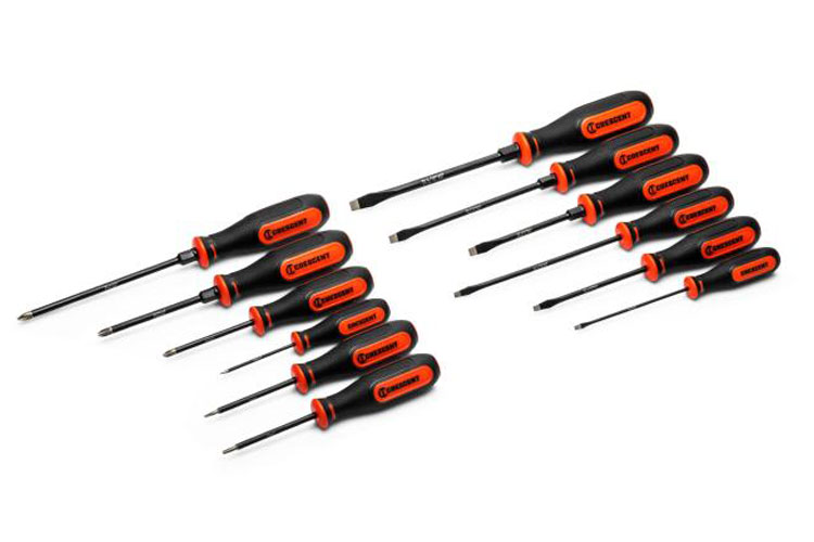CDT12PCSET Crescent 12PC Diamond Tip Dual Material Screwdriver Set