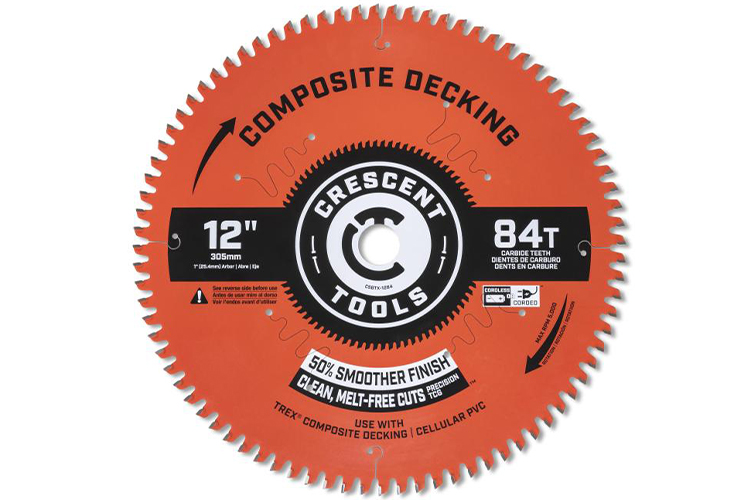 CSBTX1284 Crescent 12'' x 84Tooth Composite Decking Circular Saw Blade