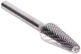 Omega Technologies SL4 Cone (Radius End 14 Degree Taper) Double Cut Solid Carbide Bur, 1/2'' x 1-1/8''
