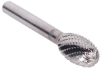 Omega Technologies SE1X6 6'' Overall Oval Double Cut Solid Carbide Bur, 1/4'' x 3/8''