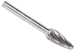 Omega Technologies SF1NF Tree (Radius End) Aluminum & Non-Ferrous Double Cut Solid Carbide Bur, 1/4'' x 5/8''