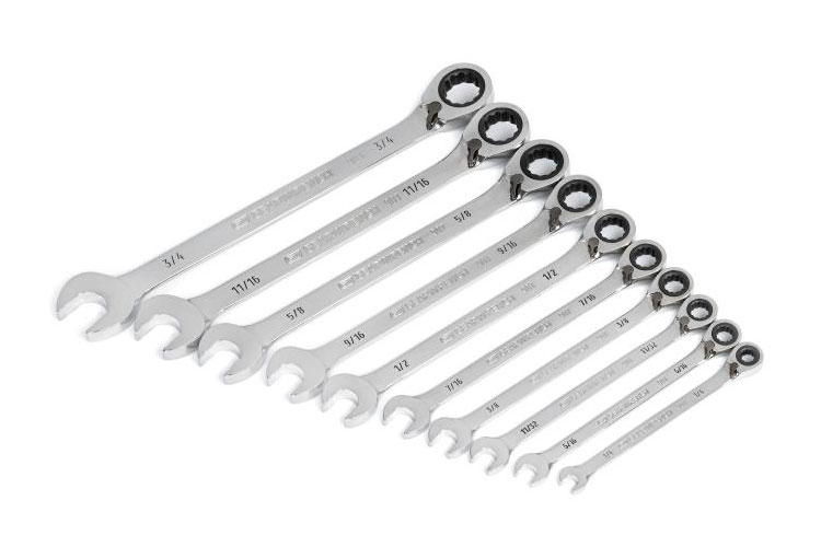 GearWrench 86658 10PC 90-Tooth 12 Point SAE Reversible Ratcheting ...