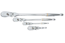 81230A-07 GearWrench 4 Pc. 1/4'', 3/8'' & 1/2'' Drive 84-Tooth Flex Head Teardrop Ratchet Set