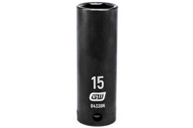 84338N GearWrench 3/8'' Drive 6 Point Deep Impact Metric Socket 15mm