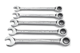 93005 GearWrench 5PC 72-Tooth 12 Point Ratcheting Combination SAE Wrench Set