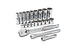 80557 GearWrench 3/8'' Drive 6 & 12 Point Standard & Deep SAE Mechanics 21PC Tool Set