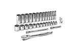 80569 GearWrench 3/8'' Drive 6 Point Standard & Deep SAE Mechanics 30PC Tool Set