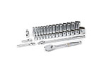 80715 GearWrench 1/2'' Drive 6 Point Standard & Deep SAE Mechanics 33PC Tool Set