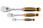 81207T GearWrench 3 Pc. 1/4'', 3/8'' & 1/2'' Drive 90-Tooth Dual Material Teardrop Ratchet Set