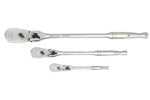 81276T GearWrench 3 Pc. 1/4'', 3/8'' & 1/2'' Drive 90-Tooth Locking Flex Head Teardrop Ratchet Set