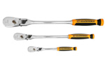 81298T GearWrench 3 Pc. 1/4'', 3/8'' & 1/2'' Drive 90-Tooth Dual Material Locking Flex Head Ratchet Set