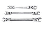 81915 GearWrench 3PC Flex Head Flare Nut Metric Wrench Set