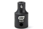 84111 GearWrench 1/4'' Drive 6 Point Standard Impact Metric Socket 4mm
