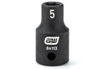 84113 GearWrench 1/4'' Drive 6 Point Standard Impact Metric Socket 5mm