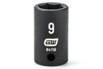 84118 GearWrench 1/4'' Drive 6 Point Standard Impact Metric Socket 9mm