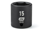 84124 GearWrench 1/4'' Drive 6 Point Standard Impact Metric Socket 15mm
