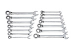 85142 GearWrench 14PC 72-Tooth 12 Point Reversible Ratcheting Combination SAE/Metric Wrench Set