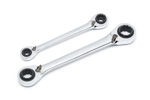 85900 GearWrench 2PC 72-Tooth 12 Point QuadBox Reversible Double Box Ratcheting SAE Wrench Set