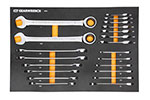 86526 GearWrench 21PC 72-Tooth 12 Point SAE Standard & Stubby Combination Ratcheting Wrench Modular Set