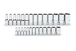 86541-06 GearWrench 1/4'' & 3/8'' Drive 6 Point Mid Length Metric Socket 27PC Set