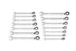 86661 GearWrench 14PC 90-Tooth 12 Point SAE Reversible Ratcheting Combination Wrench Set with Wrench Roll
