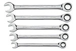 93004D GearWrench 5PC 72-Tooth 12 Point Ratcheting Combination Metric Wrench Set