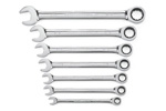 9317 GearWrench 7PC 72-Tooth 12 Point Ratcheting Combination SAE Wrench Set