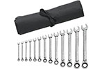9509RN GearWrench 13PC 72-Tooth 12 Point Reversible Ratcheting Combination SAE Wrench Set with Tool Roll