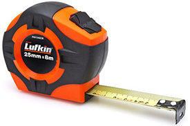 PHV1048CMN Lufkin 25mm x 8m P1000 Series Yellow Clad A9 Blade Power Return Tape Measure