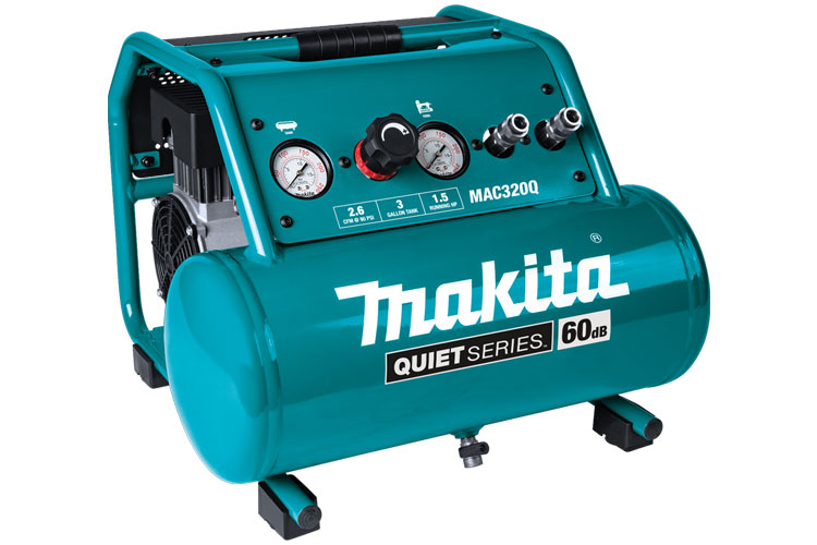 MAC320Q Makita Quiet Series 1-1/2 HP, 3 Gallon, Oil-Free, Electric Air ...