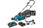 Makita XML02PTX1 36V (18V X2) LXT 17'' Lawn Mower Kit (5.0Ah) and Brushless Angle Grinder