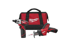 2490-22 Milwaukee M12 Cordless LITHIUM-ION 2-Tool Combo Kit