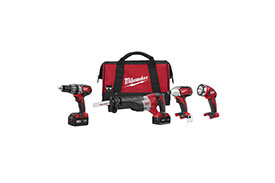 2696-24 Milwaukee M18 Cordless LITHIUM-ION 4-Tool Combo Kit