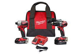 2893-22CX Milwaukee M18 Brushless 2-Tool Combo Kit, Hammer Drill/Impact Driver