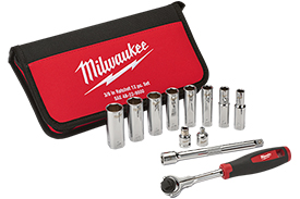 48-22-9000 Milwaukee 3/8'' Drive SAE Socket 12PC Set