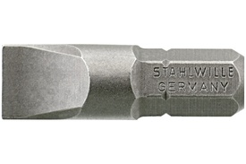08070130 Stahlwille 1166/1 1.2 x 6.5mm Slotted Screwdriver Bit, 1/4'' Hex Drive
