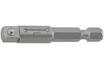 31170000 Stahlwille 3117 1/4'' Male Square Drive Adapter, 1/4'' Hex Power Drive, Pin Lock