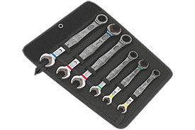 05020022001 Wera 6000/6002 Joker 6 Piece Set of Ratcheting Combination/Double Open-Ended Wrenches